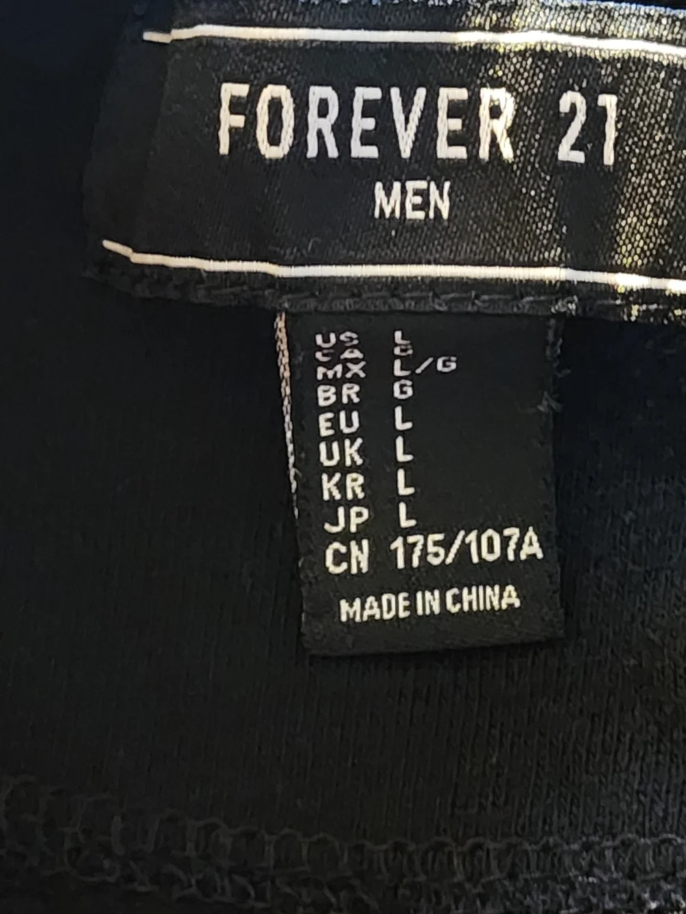 Forever 21 Black Crewneck Sweater with White Bulldog Embroidery